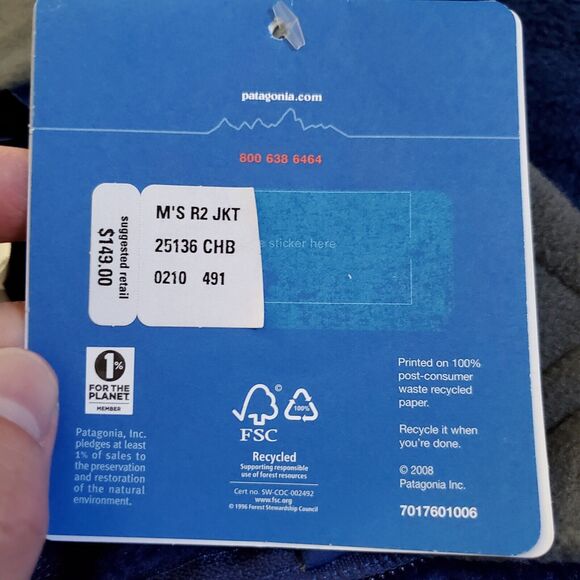 Patagonia Jacket Mens Extra Large Blue Gray fleece Regulator R2 Alpine Polartec - Picture 11 of 15